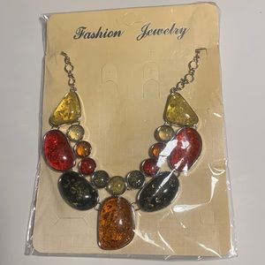 Multi stone chunky necklace